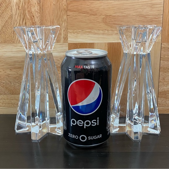 Pair of LENOX Ovations Lighting Starfire 6” Crystal Glass Candle Stick Holders - Picture 3 of 16